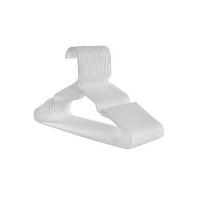 Perchas de plástico para ropa, 50 unidades, color blanco.