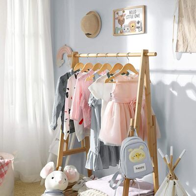 Perchas de madera maciza para niños, juego de 10