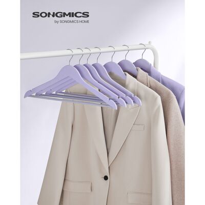 Perchas de madera para ropa 20 piezas delicadas color morado-plata