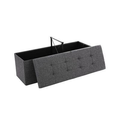 Banc avec couvercle rabattable 110 cm gris foncé