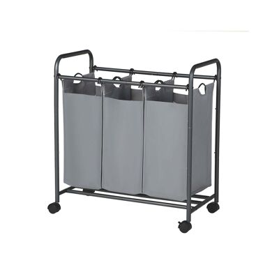 Cesta para ropa con ruedas 3 bolsillos