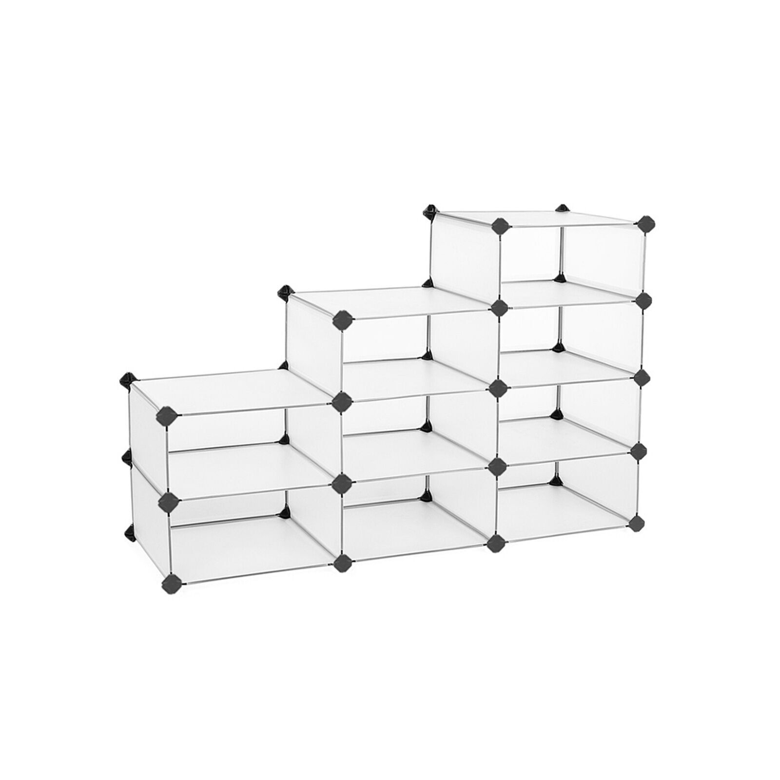 Meuble à chaussures étroit semi-transparent blanc