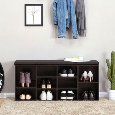 Panca portascarpe 10 scomparti con imbottitura