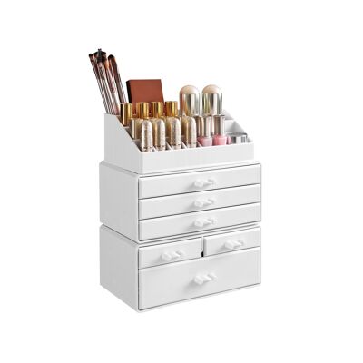 Organisateur de maquillage 3 pièces blanc lait
