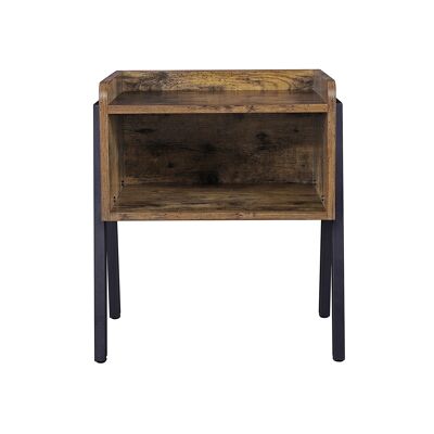 Industrial style bedside table with large storage compartment