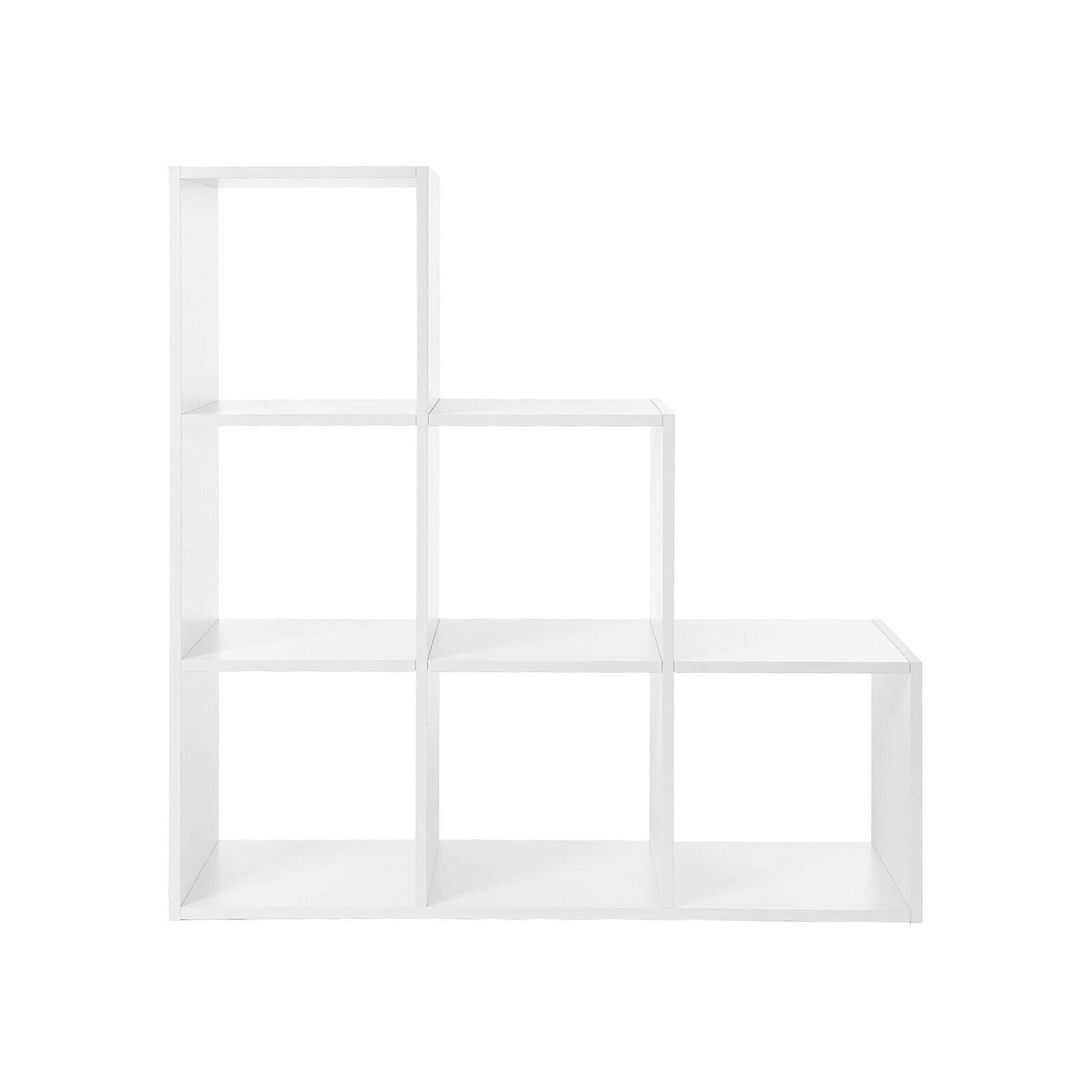 Stair shelf 6 open compartments white