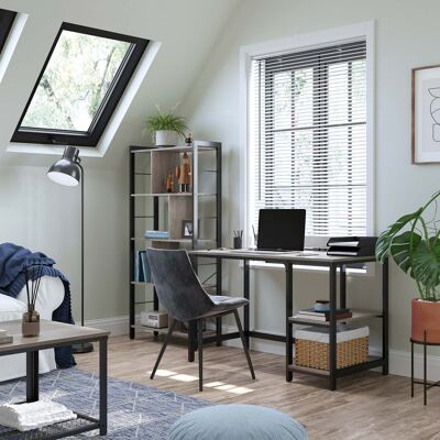 Computer desk with 2 shelves
