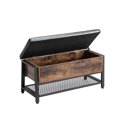 Industrial look bench with storage space