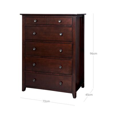 Chest of drawers 5 drawers alder wood