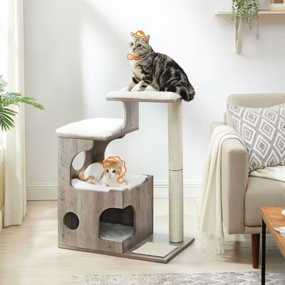 Scratching post with cave
