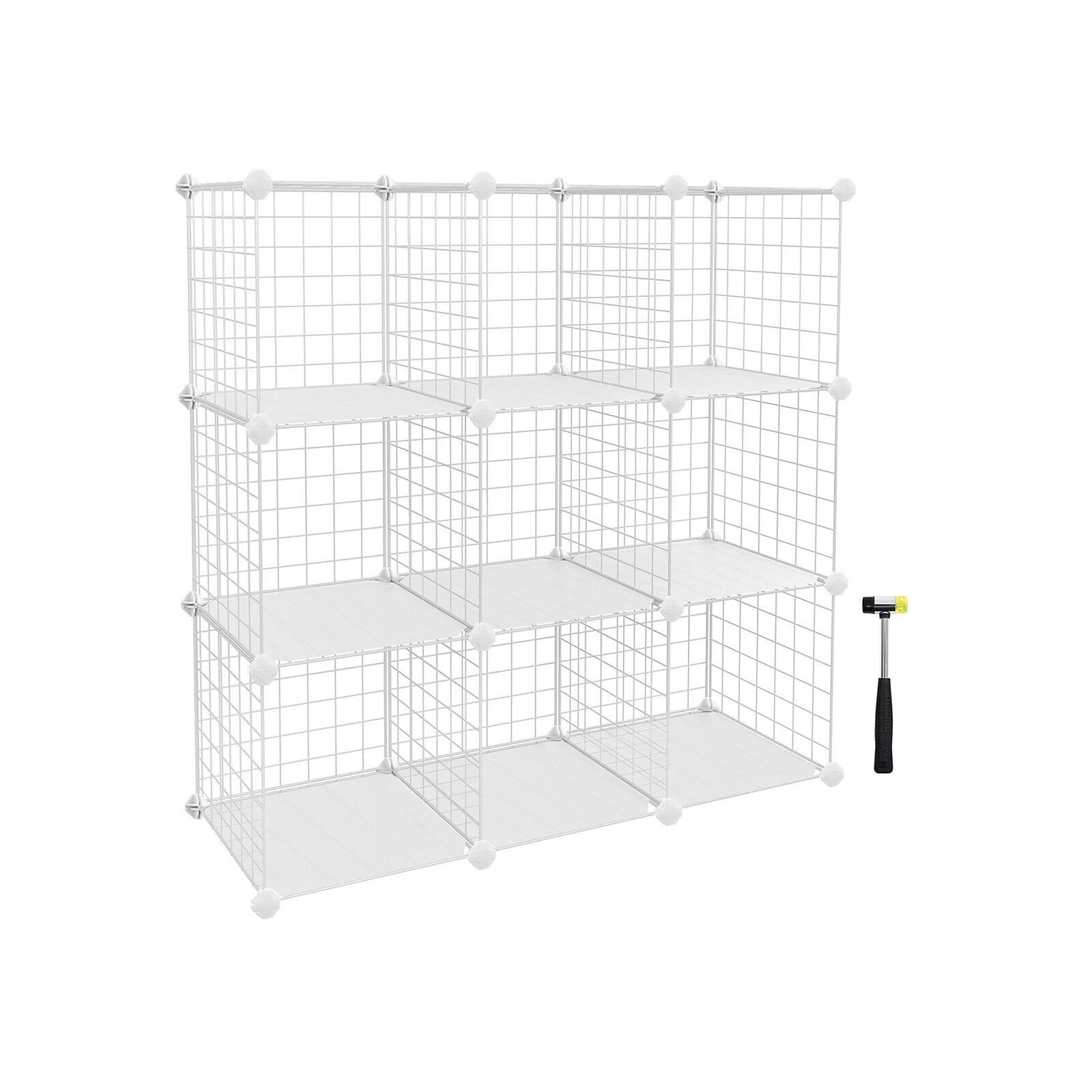 Boltless shelf 9 grid cubes white