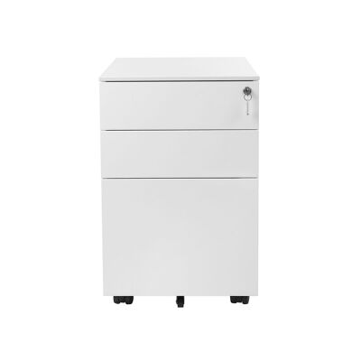 Mobile container with 3 drawers, white