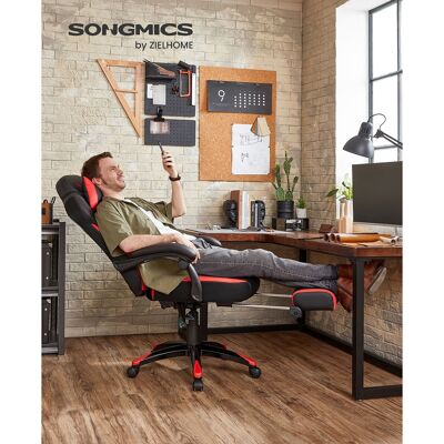 Gaming chair artificial leather black-red