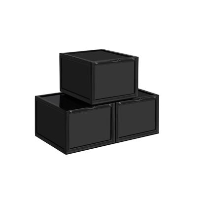 Shoe boxes 3 pieces up to size 46 black