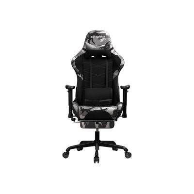Gaming chair with footstool