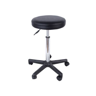 Swivel stool on wheels black