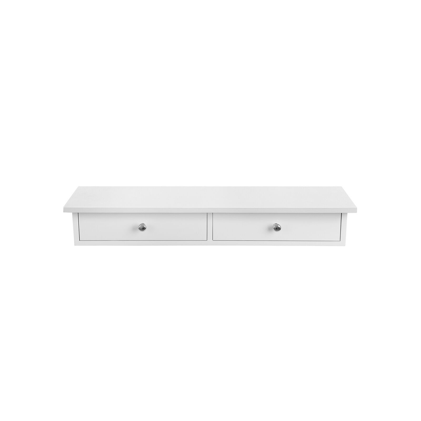 Wall shelf with 2 drawers, white
