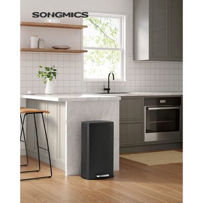 Black kitchen waste bin