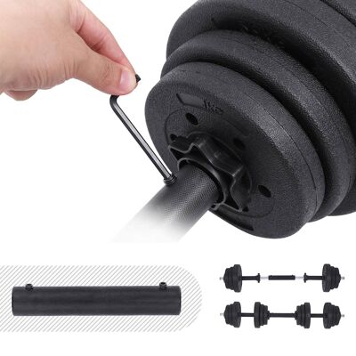 Barbell set with connecting steel tube