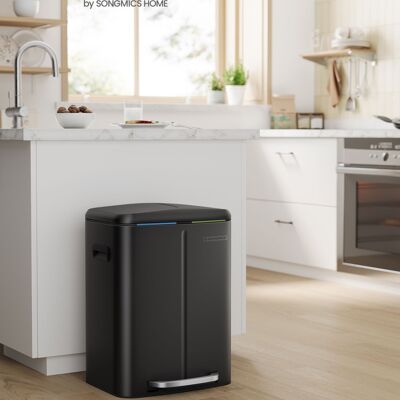 Kitchen waste bin 2 x 20 L with handles black