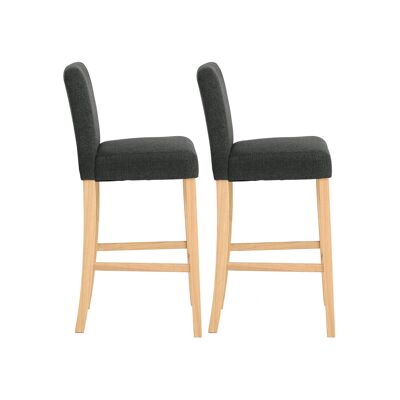Lot de 2 tabourets de bar gris foncé