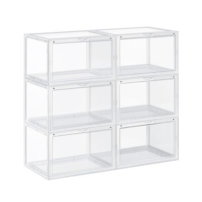 Cajas de zapatos 6 piezas hasta talla 46 Transparente