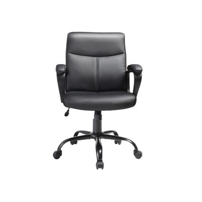 Executive chair with black imitation leather upholstery