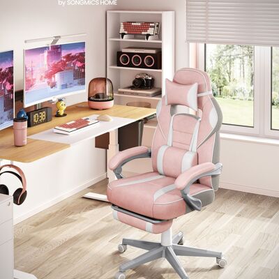 Office chair with footrest and headrest