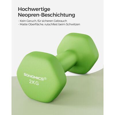 Dumbbells set of 2 green