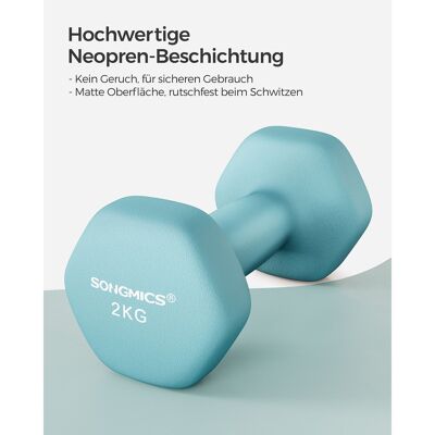 Dumbbells set of 2 turquoise