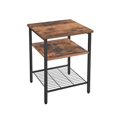 Bedside table with 3 shelves, industrial look