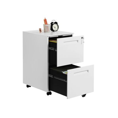 Mobile filing cabinet with 2 drawers