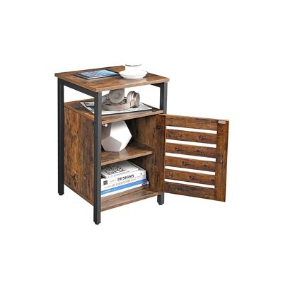 Bedside table with cupboard industrial look