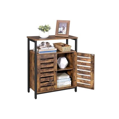 Sideboard with louvered doors in industrial style