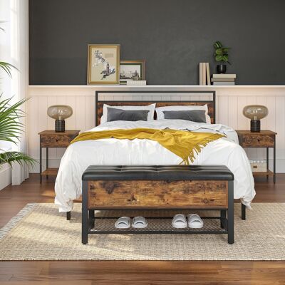 Side table with drawer industrial look