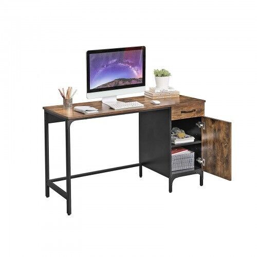 Computer desk with drawer and cupboard