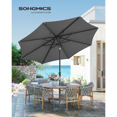 Parasol 30° foldable on both sides, gray