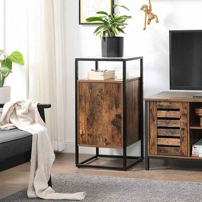 Bedside table with glass surface