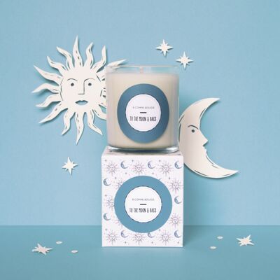 To the moon and back candle - Almond Pink