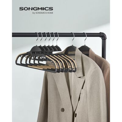 Perchas de plástico para ropa, 20 unidades, color negro y marrón