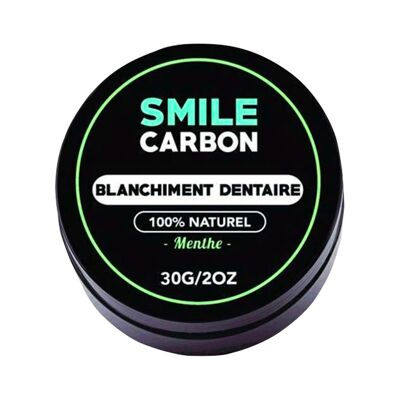 SMILE Carbon Original - Poudre de charbon blanchissante 30 gr. Goût Menthe