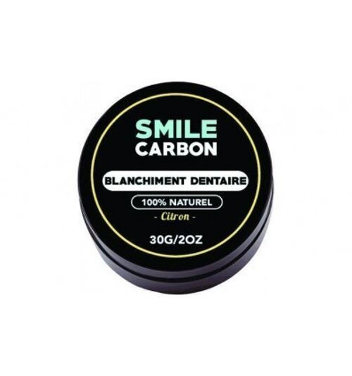 SMILE Carbon Original - Poudre de charbon blanchissante 30 gr. Goût Citron