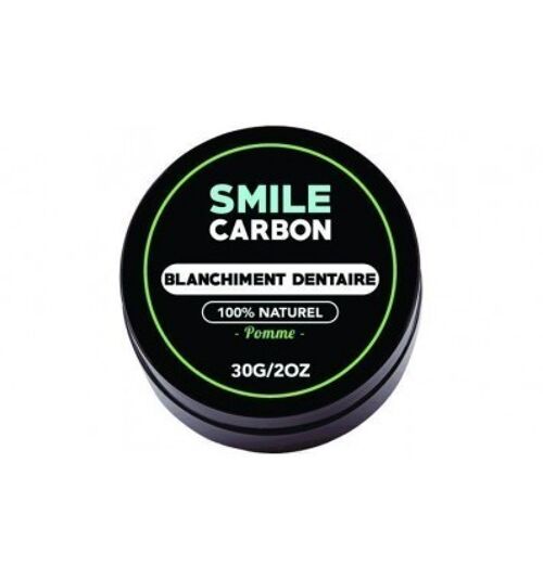 SMILE Carbon Original - Poudre de charbon blanchissante 30 gr. Goût Pomme