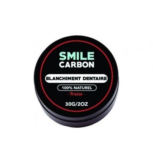 SMILE Carbon Original - Poudre de charbon blanchissante 30 gr. Goût Fraise