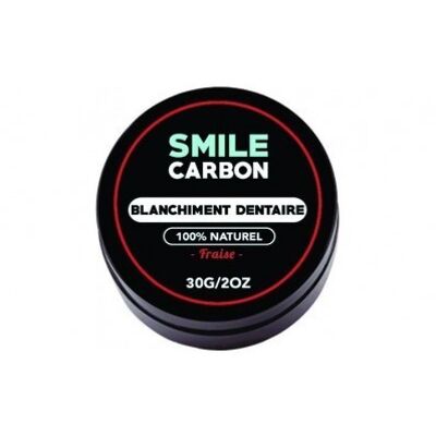 SMILE Carbon Original - Poudre de charbon blanchissante 30 gr. Goût Fraise