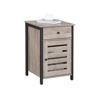 Bedside table with drawer greige-black