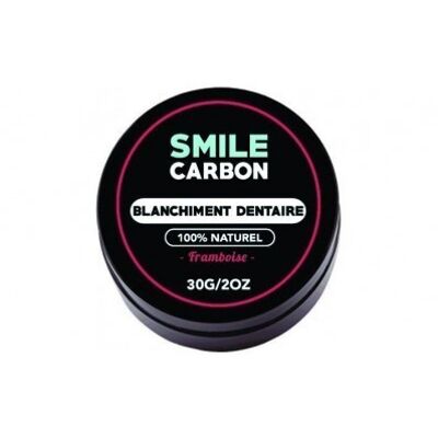 SMILE Carbon Original - Poudre de charbon blanchissante 30 gr. Goût Framboise