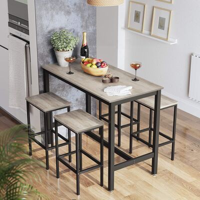 Bar table set greige-black