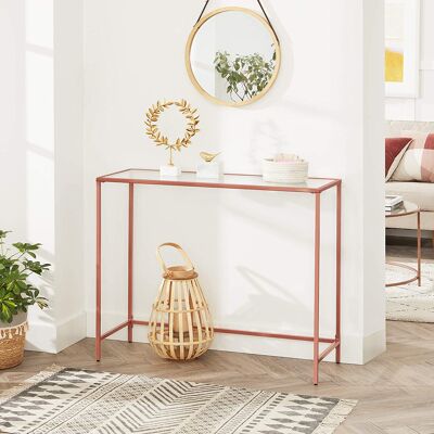 Console table tempered glass rose gold