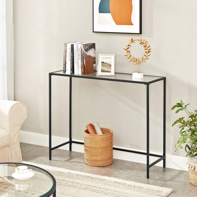 Console table with tempered glass surface